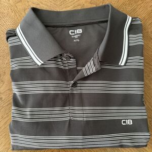 Haggar Cool 18 Tec Men's Short Sleeve Grey Stripe Button Shirt Size XL Pocket